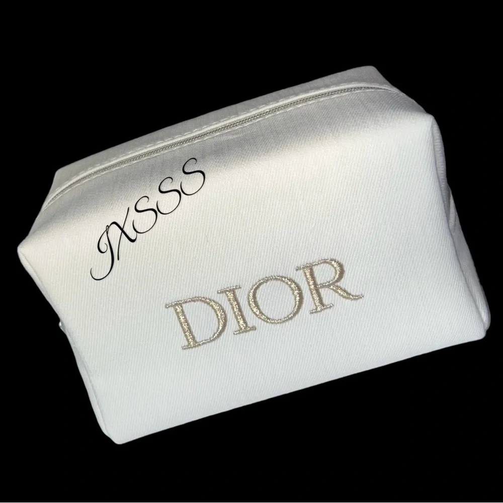 White-Gold Dior Beauty *VIP EXLUSIVE* Cosmetic-Makeup Bag